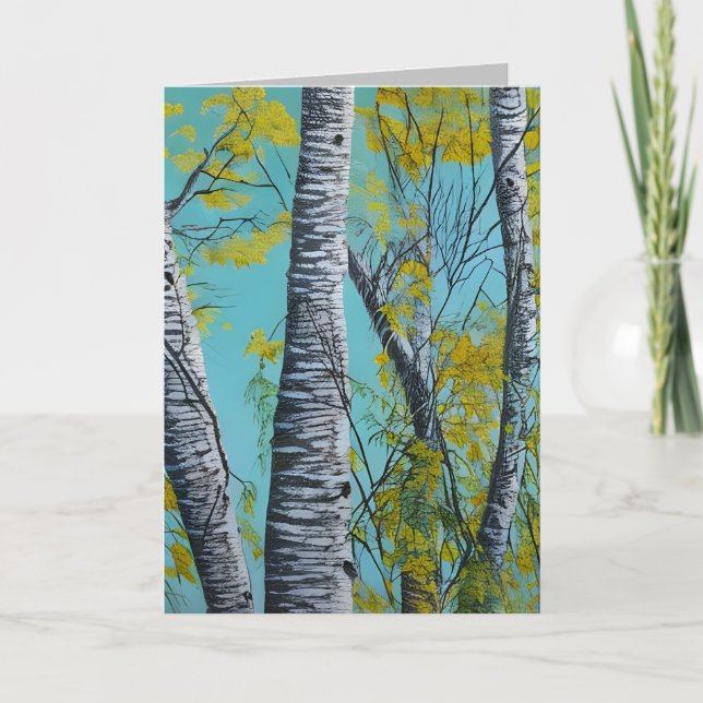 Beautiful Summer Birch Thank You Card (Front)