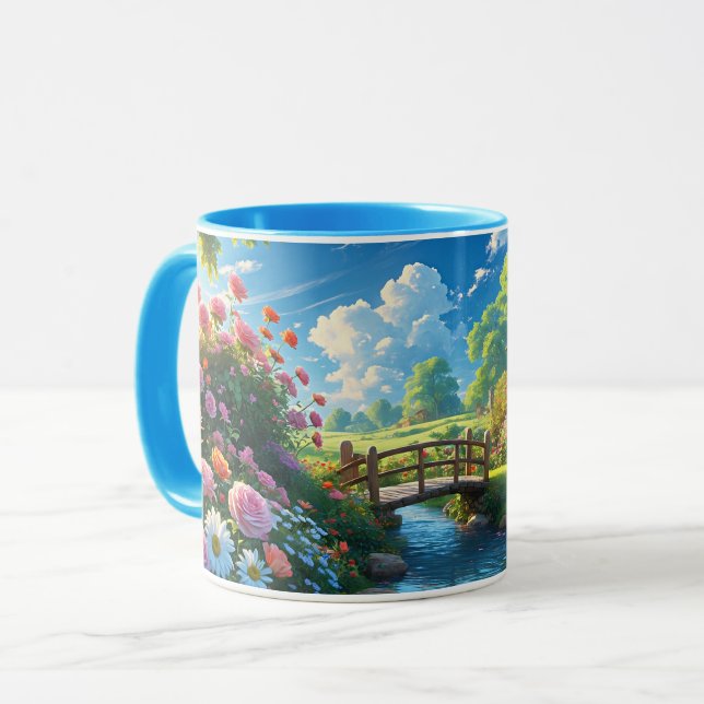 Beautiful Summer, colourful illustration, Mug (Front Left)