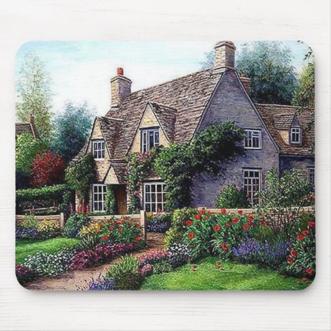 Beautiful Summer Cottage Fine Art Mouse Pad (Front)