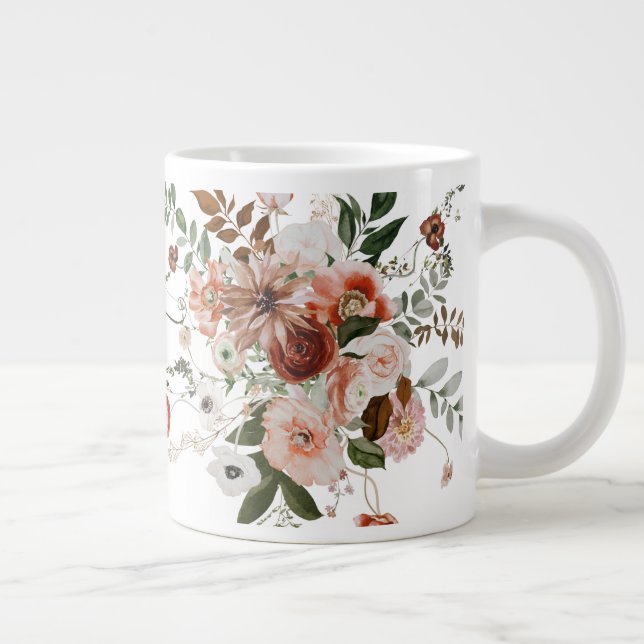 Beautiful Summer Floral Bouquet Large Coffee Mug (Right)