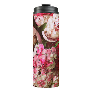 Beautiful summer flowers. Bouquet of pink peony an Thermal Tumbler
