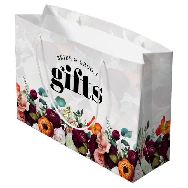 Beautiful Summer Flowers Large Gift Bag (Back Angled)