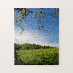 Beautiful Summer Landscape Flowering Alpine Meadow Jigsaw Puzzle