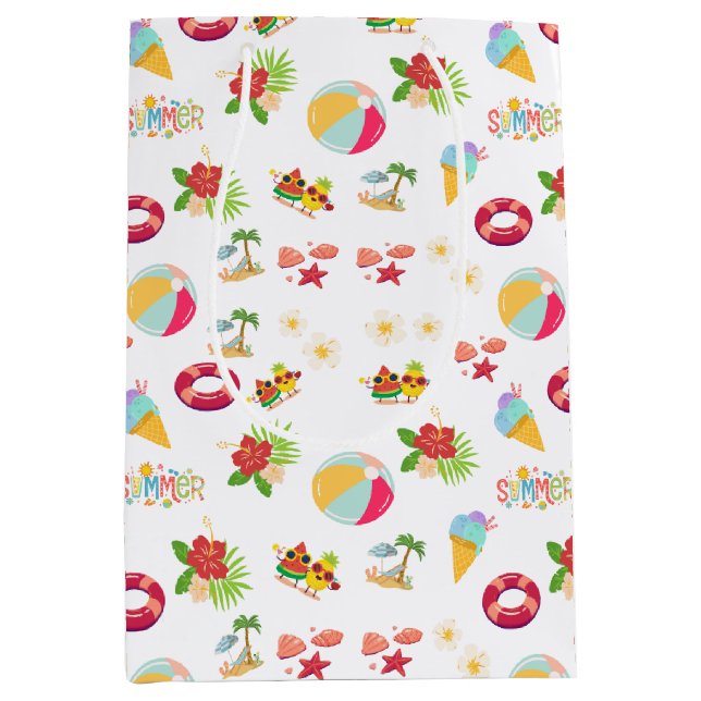 Beautiful Summer Seamless Pattern Medium Gift Bag (Front)