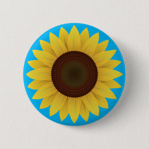 Beautiful Summer Sunflower 6 Cm Round Badge