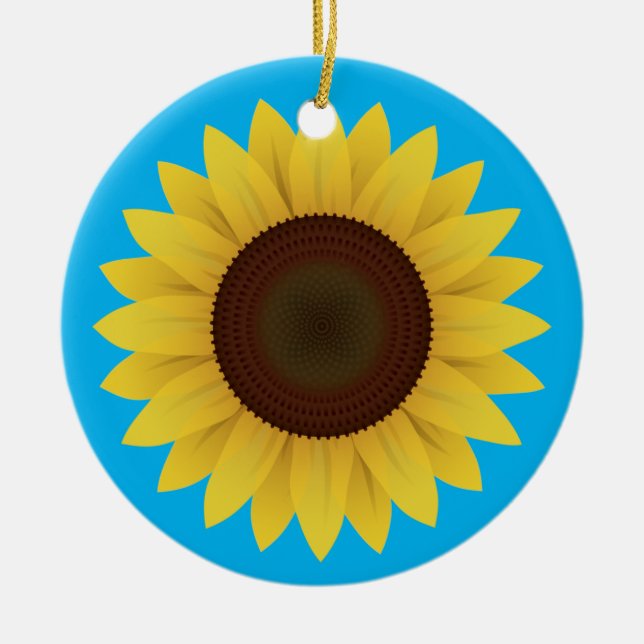 Beautiful Summer Sunflower Ceramic Tree Decoration (Front)