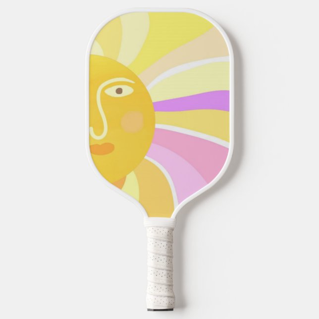 beautiful sun abstract painting pickleball paddle (Front)