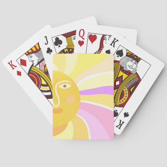 beautiful sun abstract painting playing cards (Back)