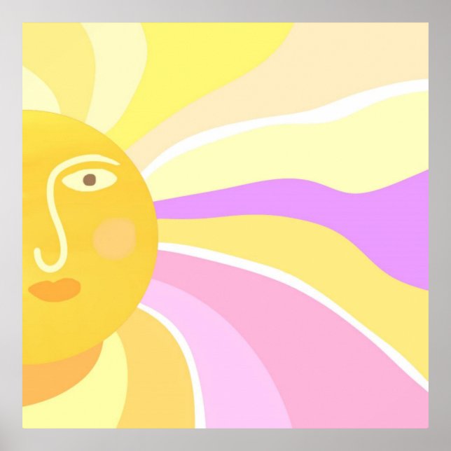 beautiful sun abstract painting poster (Front)