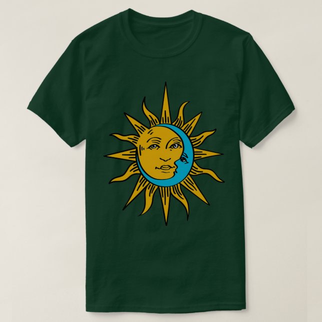 Beautiful Sun and Moon Celestial Boho  (2)  T-Shirt (Design Front)