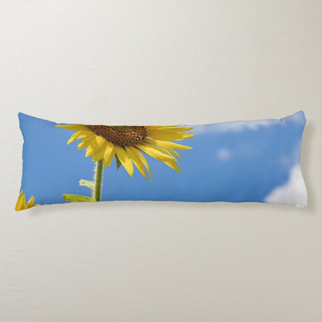 beautiful sun flowers with cloudy blue sky body cushion (Front)