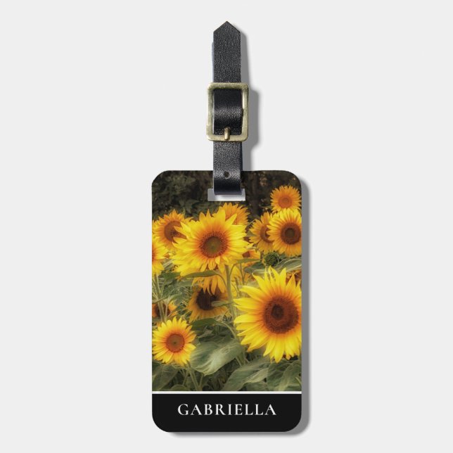 Beautiful Sunflower Garden Photo  Luggage Tag (Front Vertical)