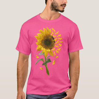 Beautiful Sunflower Horse Racing Flower T-Shirt