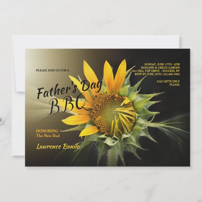 Beautiful Sunflower Invitation (Front)