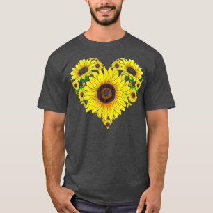 Beautiful Sunflower Lover Gardener Hippie Heart Su T-Shirt