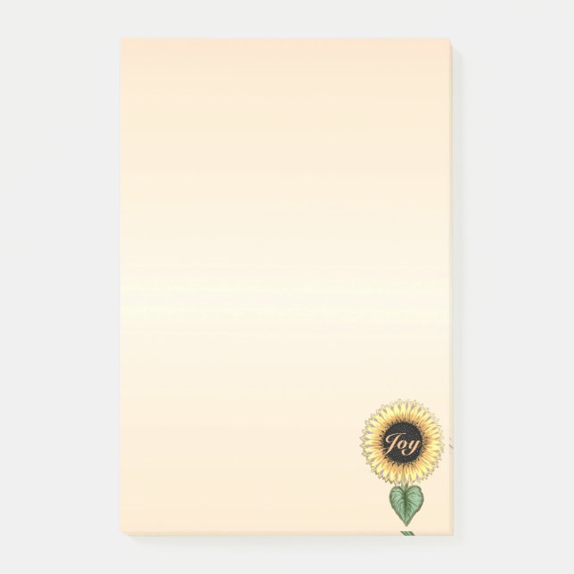 Beautiful Sunflower on Coral Post-it Notes (Front)