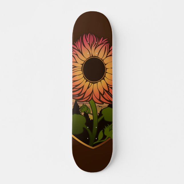 Beautiful Sunflower Skateboard (Front)