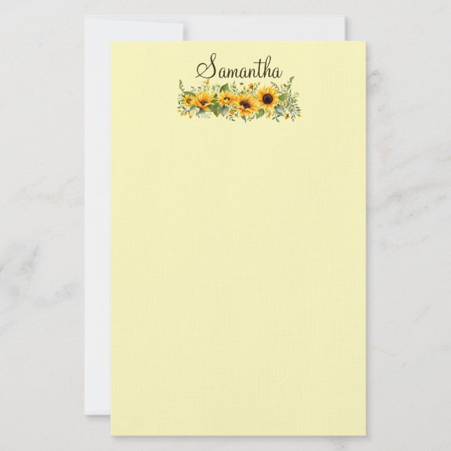 Beautiful Sunflower Stationery (Front)