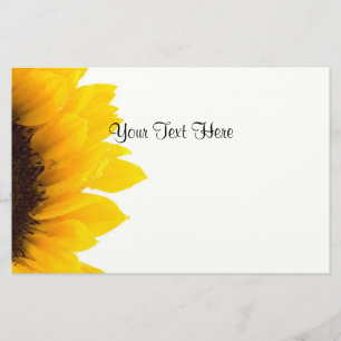Beautiful Sunflower Template Stationery