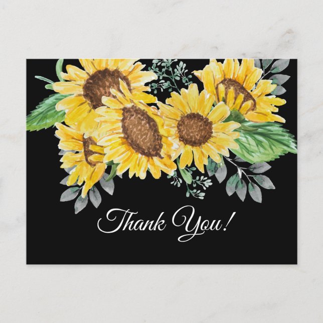 beautiful sunflower, thank you card (Front)