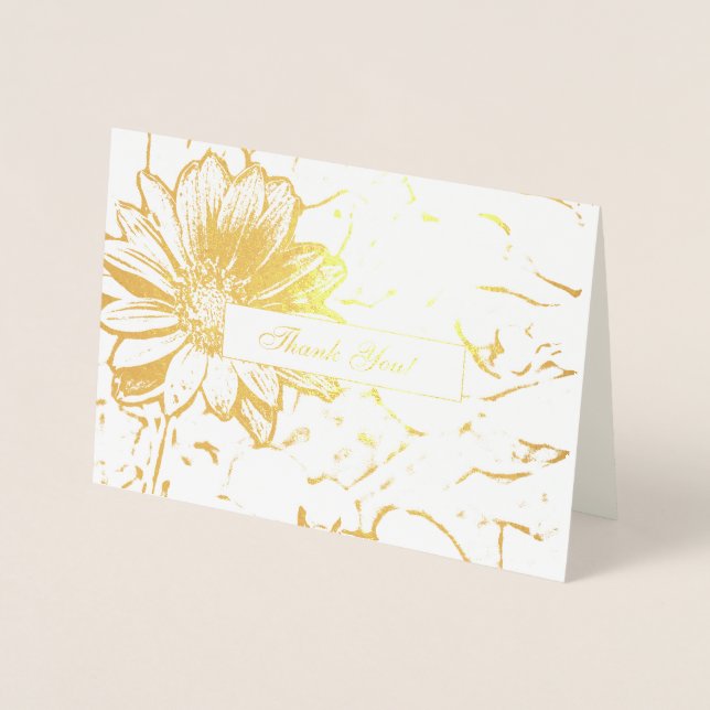 Beautiful Sunflower Thank You Foil Card (Front)