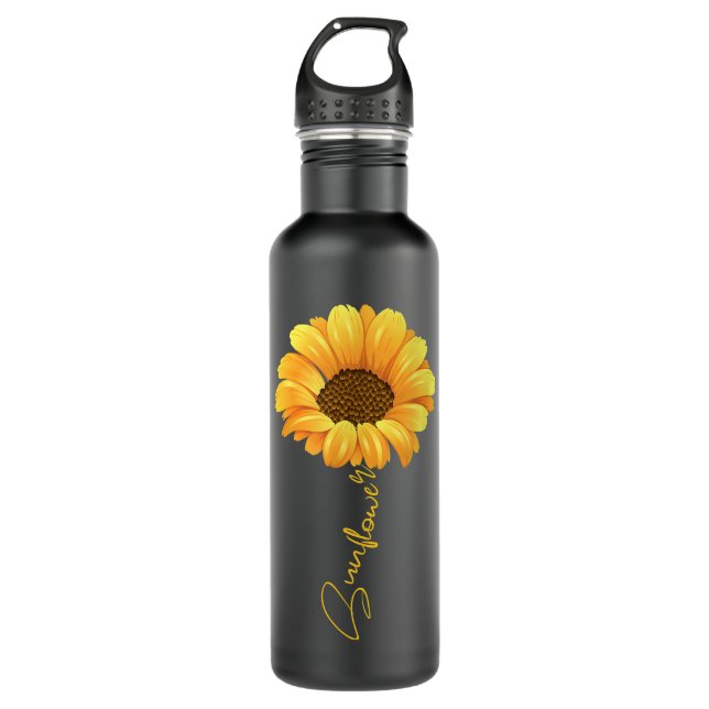 Beautiful sunflower with lettering sunflower shirt 710 ml water bottle (Front)