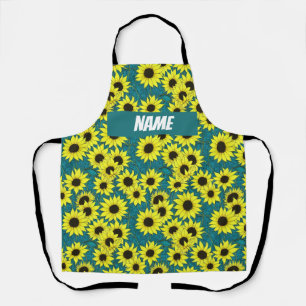 Beautiful sunflowers apron with customizable name