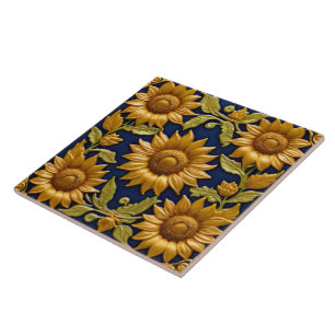 Beautiful Sunflowers Modern Collection Tile