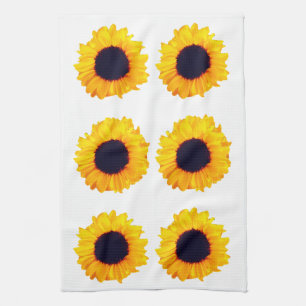 Beautiful Sunflowers Orange Black Yellow 4Nina Tea Towel
