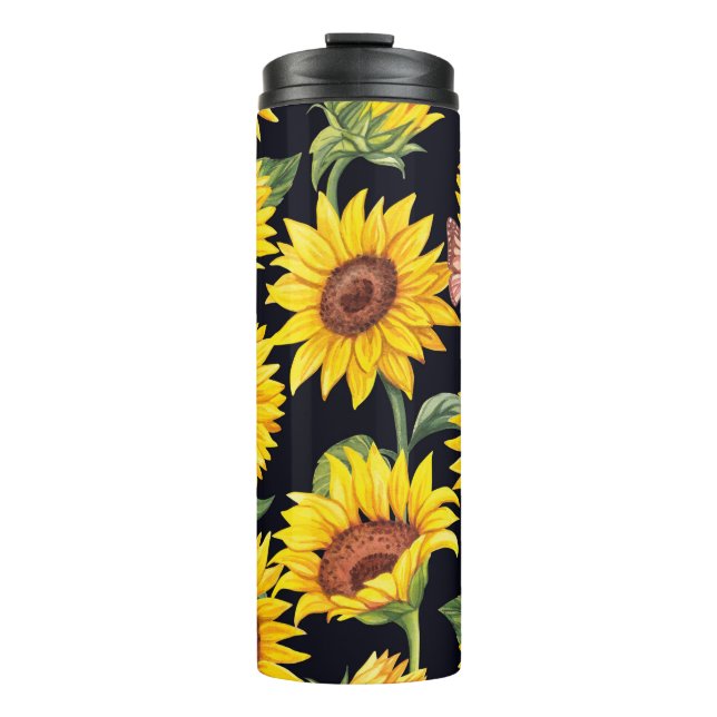 Beautiful Sunflowers pattern Thermal Tumbler (Front)
