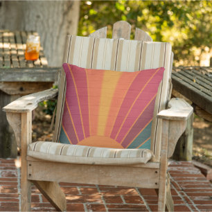 Beautiful Sunny Sun Rays Southwestern Folk Art Cushion