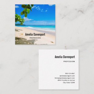 Beautiful Sunny Tropical Beach Photo Square Business Card