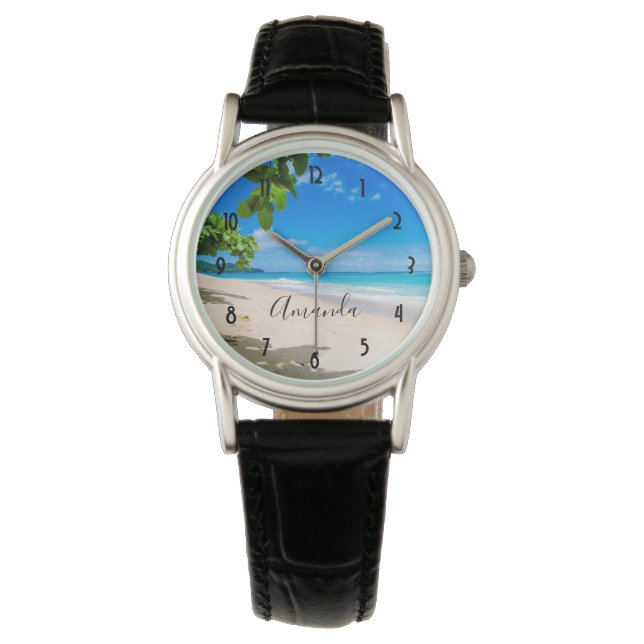 Beautiful Sunny Tropical Beach Photo Watch (Front)