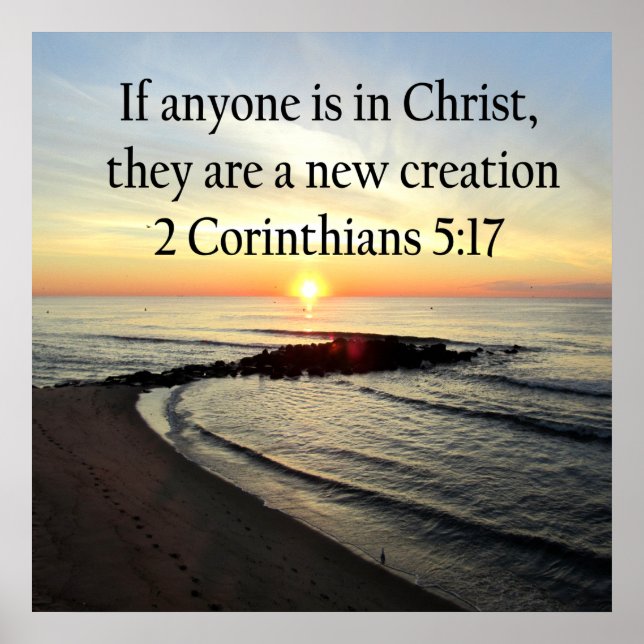 BEAUTIFUL SUNRISE 2 CORINTHIANS 5:17 DESIGN POSTER (Front)