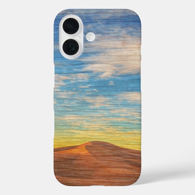 Beautiful Sunrise Over Sand Dunes On Wood Case-Mate iPhone Case (Back)