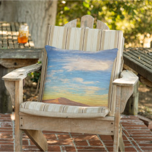 Beautiful Sunrise Over Sand Dunes On Wood Cushion