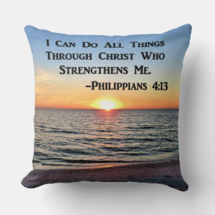 BEAUTIFUL SUNRISE PHILIPPIANS 4:13 PILLOW