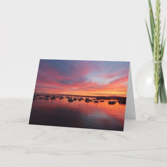 Beautiful Sunrise Reflections in Monterey Bay Card (Front)
