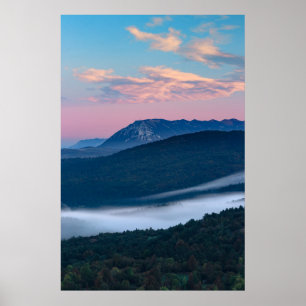 Beautiful sunrise view on Nanos from Šilentabor, S Poster