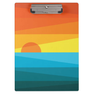Beautiful Sunset and Sea Waves Clipboard