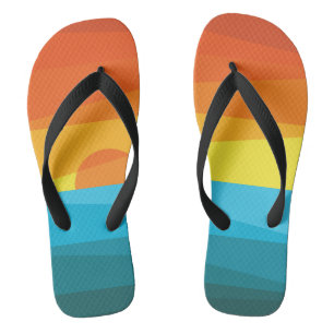 Beautiful Sunset and Sea Waves Flip Flops