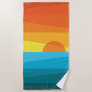 Beautiful Sunset and Sea Waves  Golf Towel