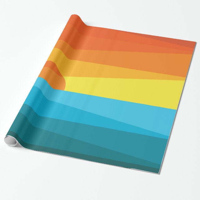 Beautiful Sunset and Sea Waves  Wrapping Paper (Unrolled)