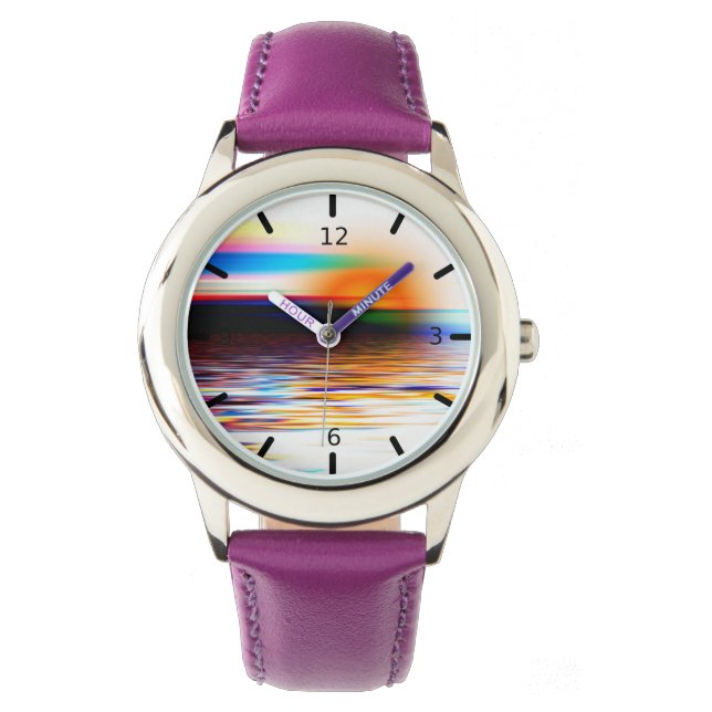 Beautiful Sunset Art Watch (Front)