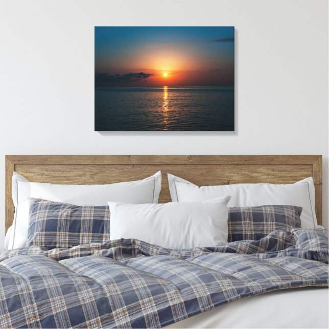 Beautiful sunset at sea. Batumi Georgia Canvas Print (Insitu(Bedroom))