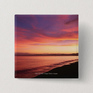 Beautiful sunset at the beach 15 cm square badge