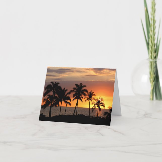 Beautiful Sunset at the Beach  Thank You Card (Front)