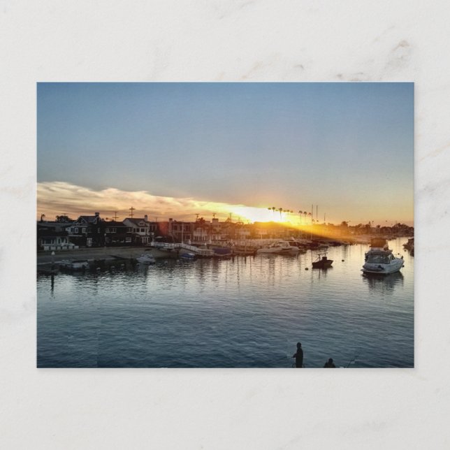 Beautiful Sunset at the Harbour in Balboa Island Postcard (Front)