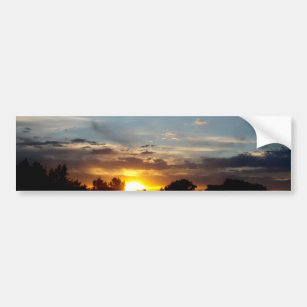 beautiful sunset blue yellow landscape relax bumper sticker