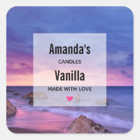 Beautiful Sunset Coastal Photo Candle Business